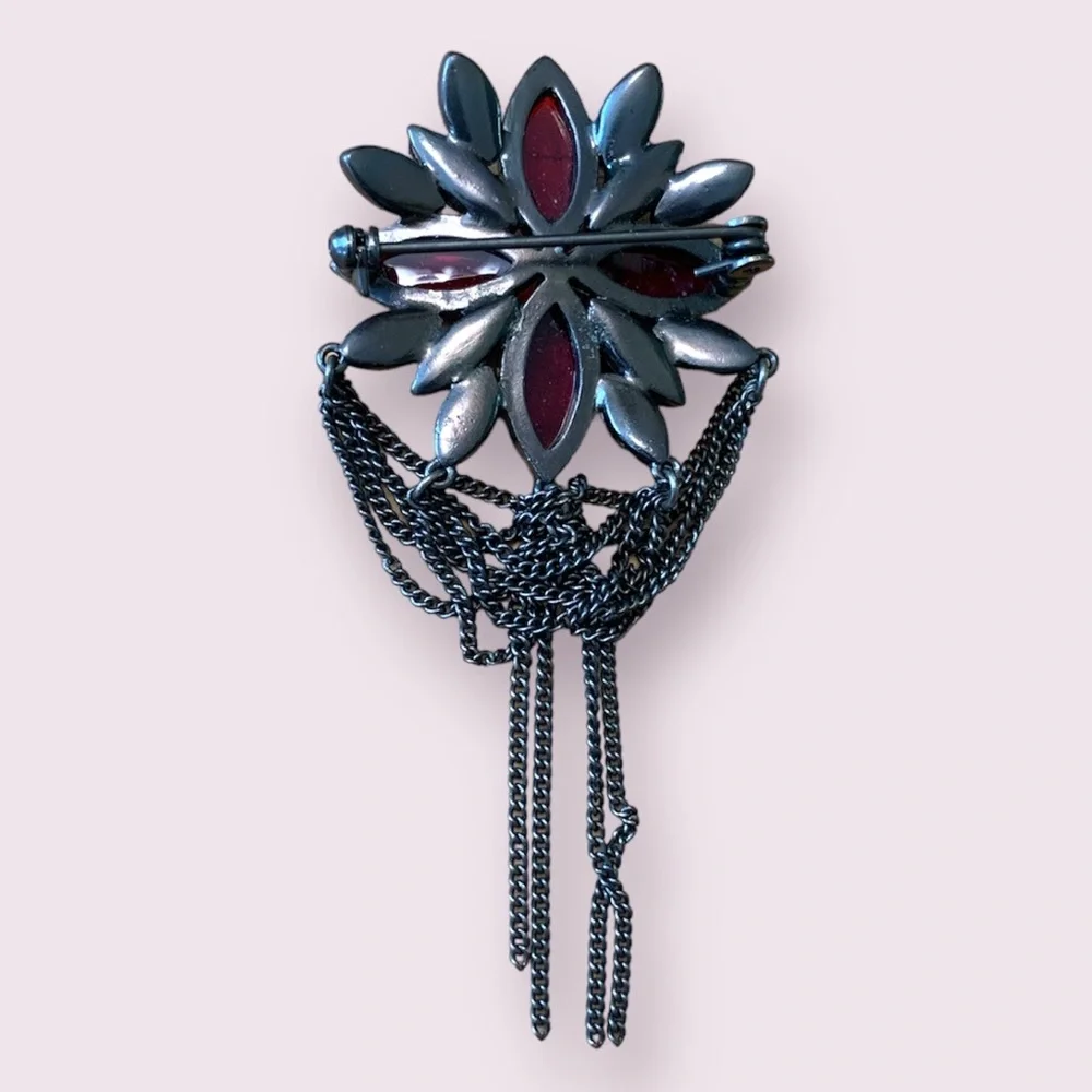 Whimsygoth Burgundy Brooch - Picture 2 of 2